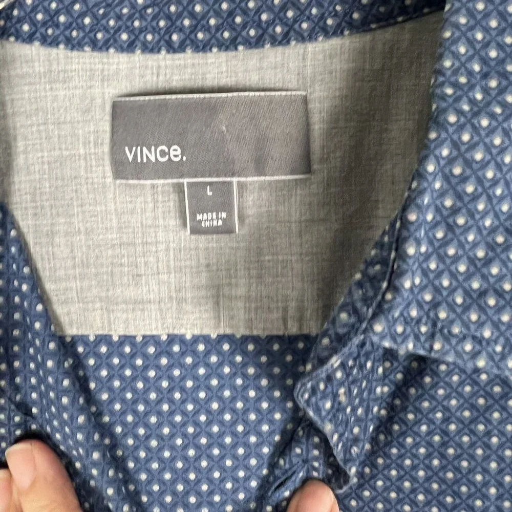 Vince Shirt Mens Large Blue Button Down Long Sleeve Mens Large - Picture 4 of 9